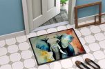 Elephant Doormat Front Door Mat Indoor Outdoor Rugs for Entryway, Non Slip Washable Low Pile, 24H X 36W