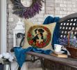 Entlebucher Mountain Dog Christmas Flowers Throw Pillow Machine Washable, Indoor Outdoor Decorative Pillow for Couch, Bed or Patio, 18Hx18W