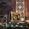 Greater Swiss Mountain Dog Christmas Flowers Throw Pillow Machine Washable, Indoor Outdoor Decorative Pillow for Couch, Bed or Patio, 18Hx18W