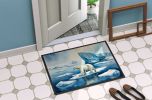 Polar Bear on the Ice Doormat Front Door Mat Indoor Outdoor Rugs for Entryway, Non Slip Washable Low Pile, 24H X 36W
