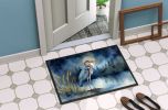 Blue Heron Under the Moonlight Doormat Front Door Mat Indoor Outdoor Rugs for Entryway, Non Slip Washable Low Pile, 24H X 36W