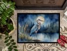 Blue Heron Under the Moonlight Doormat Front Door Mat Indoor Outdoor Rugs for Entryway, Non Slip Washable Low Pile, 24H X 36W