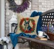 Australian Cattle Dog Christmas Flowers Throw Pillow Machine Washable, Indoor Outdoor Decorative Pillow for Couch, Bed or Patio, 18Hx18W