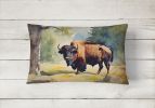 NEW Watercolor Wildlife Throw Pillow Throw Pillow for Indoor Couch Bed Outdoor Patio Washable, American Bison 2871,12Hx16W