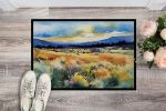 Nevada Sagebrush in Watercolor Doormat Front Door Mat Indoor Outdoor Rugs for Entryway, Non Slip Washable Low Pile, 24H X 36W