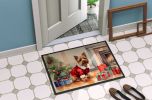 Norwich Terrier Cozy Christmas Doormat Front Door Mat Indoor Outdoor Rugs for Entryway, Non Slip Washable Low Pile, 24H X 36W