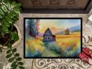 Montana Bitterroot in Watercolor Doormat Front Door Mat Indoor Outdoor Rugs for Entryway, Non Slip Washable Low Pile, 24H X 36W