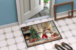Pekingese Cozy Christmas Doormat Front Door Mat Indoor Outdoor Rugs for Entryway, Non Slip Washable Low Pile, 24H X 36W