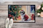 Shih Tzu Cozy Christmas Doormat Front Door Mat Indoor Outdoor Rugs for Entryway, Non Slip Washable Low Pile, 24H X 36W