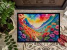 Geraniums in Color Doormat Front Door Mat Indoor Outdoor Rugs for Entryway, Non Slip Washable Low Pile, 24H X 36W