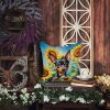 Miniature Pinscher in Sunflowers Throw Pillow Machine Washable, Indoor Outdoor Decorative Pillow for Couch, Bed or Patio, 14Hx14W