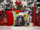 Gordon Setter in Sunflowers Throw Pillow Machine Washable, Indoor Outdoor Decorative Pillow for Couch, Bed or Patio, 14Hx14W