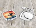 Pelican Fiery Sunset Compact Mirror Decorative Travel Makeup Mirror for Women Girls Gifts Pocket Makeup Mirror Folding Handheld