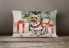Waiting on Christmas Throw Pillow Throw Pillow for Indoor Couch Bed Outdoor Patio Washable, Yorkie 1392,12Hx16W