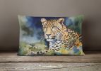 NEW Watercolor Wildlife Throw Pillow Throw Pillow for Indoor Couch Bed Outdoor Patio Washable, Leopard 2946,12Hx16W