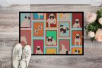 Lots of Fawn Pug Doormat Front Door Mat Indoor Outdoor Rugs for Entryway, Non Slip Washable Low Pile, 24H X 36W