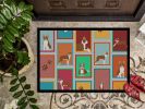 Lots of Red Boston Terrier Doormat Front Door Mat Indoor Outdoor Rugs for Entryway, Non Slip Washable Low Pile, 24H X 36W