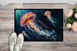 Deep-Sea Jellyfish Doormat Front Door Mat Indoor Outdoor Rugs for Entryway, Non Slip Washable Low Pile, 24H X 36W