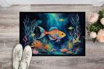 Bioluminescent Fish Doormat Front Door Mat Indoor Outdoor Rugs for Entryway, Non Slip Washable Low Pile, 24H X 36W