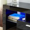 FashionTVstandTVcabinet,EntertainmentCenter,TVstationTV console,media console,with LEDlight belt,light belt remote control,toughenedglassshelf