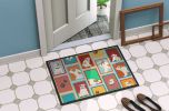 Lots of Piebald English Bulldog Doormat Front Door Mat Indoor Outdoor Rugs for Entryway, Non Slip Washable Low Pile, 24H X 36W