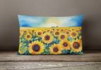 State Watercolor Flowers Throw Pillow Throw Pillow for Indoor Couch Bed Outdoor Patio Washable, Kansas Sunflowers 1655,12Hx16W