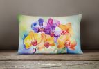Flowers in Watercolor Throw Pillow Throw Pillow for Indoor Couch Bed Outdoor Patio Washable, Orchids 1601,12Hx16W