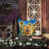 Chow Chow in Sunflowers Throw Pillow Machine Washable, Indoor Outdoor Decorative Pillow for Couch, Bed or Patio, 14Hx14W