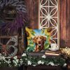 Chesapeake Bay Retriever in Sunflowers Throw Pillow Machine Washable, Indoor Outdoor Decorative Pillow for Couch, Bed or Patio, 14Hx14W