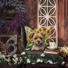 Border Terrier in Sunflowers Throw Pillow Machine Washable, Indoor Outdoor Decorative Pillow for Couch, Bed or Patio, 14Hx14W