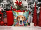 American Foxhound Luau Throw Pillow Machine Washable, Indoor Outdoor Decorative Pillow for Couch, Bed or Patio, 14Hx14W