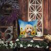 Goldendoodle in Sunflowers Throw Pillow Machine Washable, Indoor Outdoor Decorative Pillow for Couch, Bed or Patio, 14Hx14W