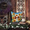 Japanese Chin in Sunflowers Throw Pillow Machine Washable, Indoor Outdoor Decorative Pillow for Couch, Bed or Patio, 14Hx14W