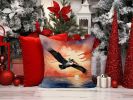 Pelican Fiery Sunset Throw Pillow Machine Washable, Indoor Outdoor Decorative Pillow for Couch, Bed or Patio, 14Hx14W