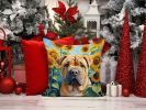Shar Pei in Sunflowers Throw Pillow Machine Washable, Indoor Outdoor Decorative Pillow for Couch, Bed or Patio, 14Hx14W