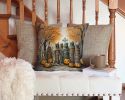 Mummies Spooky Halloween Throw Pillow Machine Washable, Indoor Outdoor Decorative Pillow for Couch, Bed or Patio, 14Hx14W