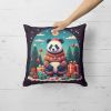 Panda Christmas Throw Pillow Machine Washable, Indoor Outdoor Decorative Pillow for Couch, Bed or Patio, 18Hx18W