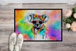 Hippie Animal Koala Doormat Front Door Mat Indoor Outdoor Rugs for Entryway, Non Slip Washable Low Pile, 24H X 36W