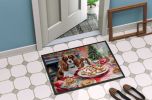 Cavalier Spaniel Christmas Cookies Doormat Front Door Mat Indoor Outdoor Rugs for Entryway, Non Slip Washable Low Pile, 24H X 36W
