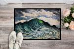 Big Blue Wave Doormat Front Door Mat Indoor Outdoor Rugs for Entryway, Non Slip Washable Low Pile, 24H X 36W