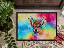 Hippie Animal Deer Doormat Front Door Mat Indoor Outdoor Rugs for Entryway, Non Slip Washable Low Pile, 24H X 36W