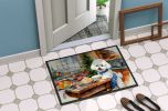 Bichon Frise Christmas Cookies Doormat Front Door Mat Indoor Outdoor Rugs for Entryway, Non Slip Washable Low Pile, 24H X 36W