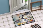 Dalmatian The Chef Doormat Front Door Mat Indoor Outdoor Rugs for Entryway, Non Slip Washable Low Pile, 24H X 36W
