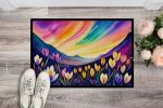 Crocus in Color Doormat Front Door Mat Indoor Outdoor Rugs for Entryway, Non Slip Washable Low Pile, 24H X 36W