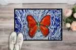 Red Glider Butterfly Doormat Front Door Mat Indoor Outdoor Rugs for Entryway, Non Slip Washable Low Pile, 24H X 36W