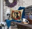 Greater Swiss Mountain Dog Christmas Flowers Throw Pillow Machine Washable, Indoor Outdoor Decorative Pillow for Couch, Bed or Patio, 18Hx18W