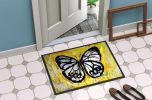 Buttefly Whisp Doormat Front Door Mat Indoor Outdoor Rugs for Entryway, Non Slip Washable Low Pile, 24H X 36W