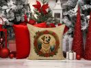 Anatolian Shepherd Dog Christmas Flowers Throw Pillow Machine Washable, Indoor Outdoor Decorative Pillow for Couch, Bed or Patio, 18Hx18W