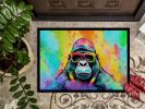 Hippie Animal Gorilla Doormat Front Door Mat Indoor Outdoor Rugs for Entryway, Non Slip Washable Low Pile, 24H X 36W