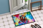 Hippie Animal Grizzly Bear Doormat Front Door Mat Indoor Outdoor Rugs for Entryway, Non Slip Washable Low Pile, 24H X 36W